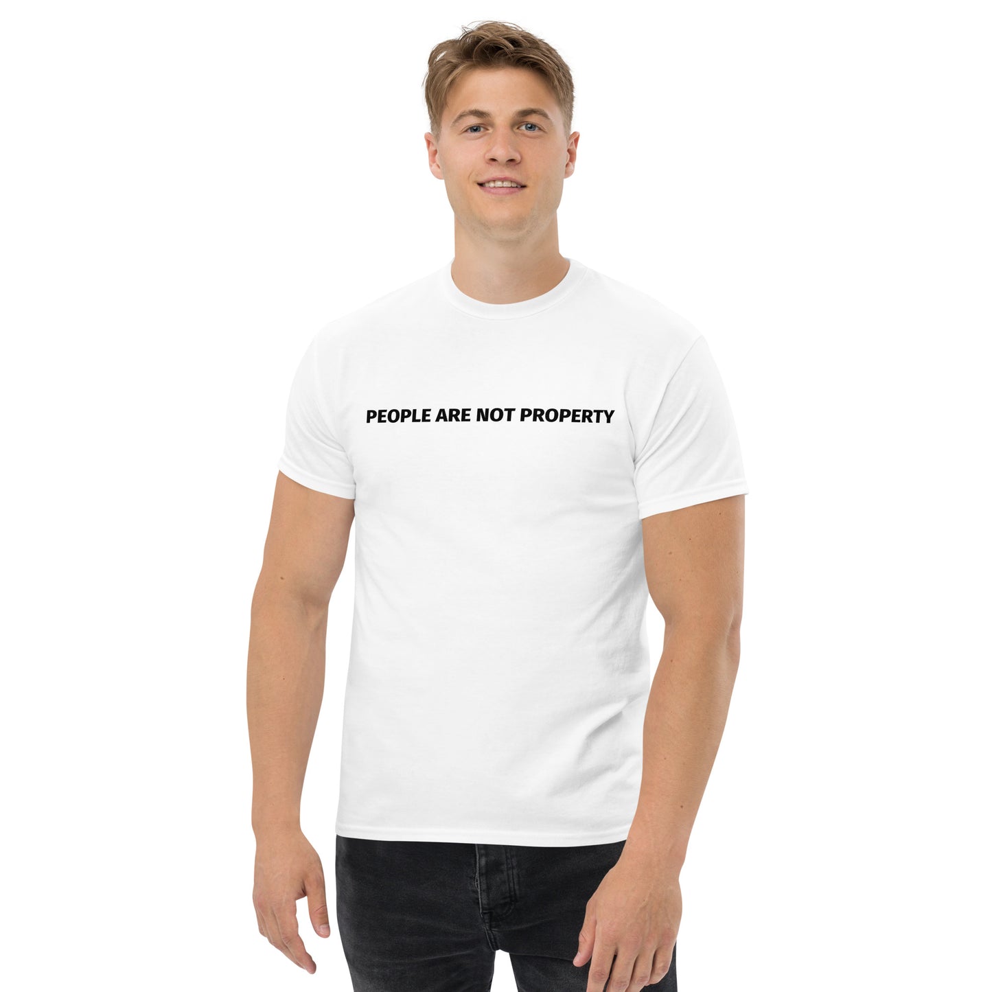 Men's People Are Not Property Tee — Light